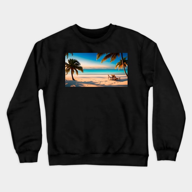 At the beach Crewneck Sweatshirt by thali6